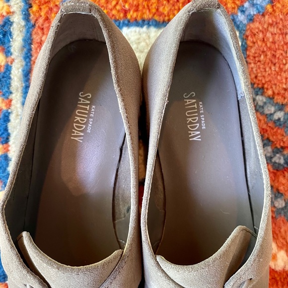 Kate Spade Saturday Gray/Beige Suede Oxfords 6 - Picture 3 of 6